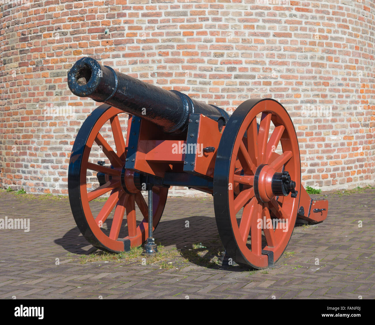 closeup of an old medieval cannon in zwolle, netherlands Stock Photo