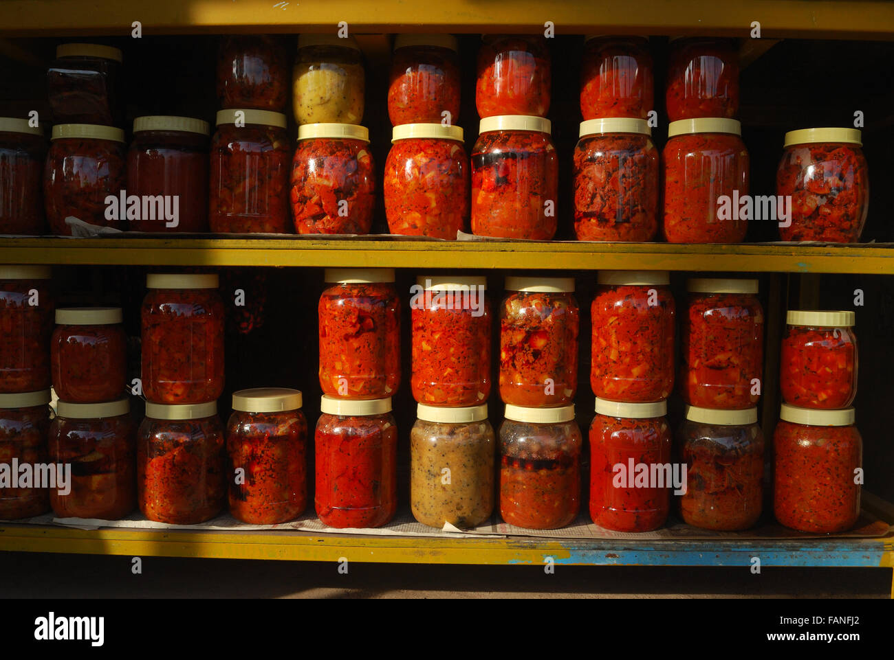 pickles in glass jars kerala india Stock Photo Alamy