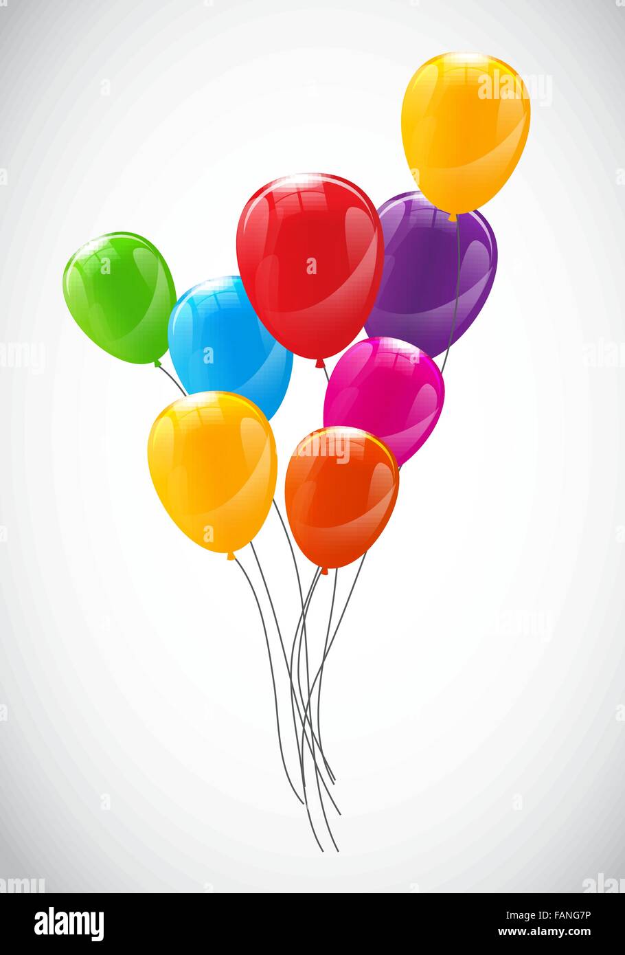 Color Glossy Balloons Background Vector Illustration Stock Vector Image ...