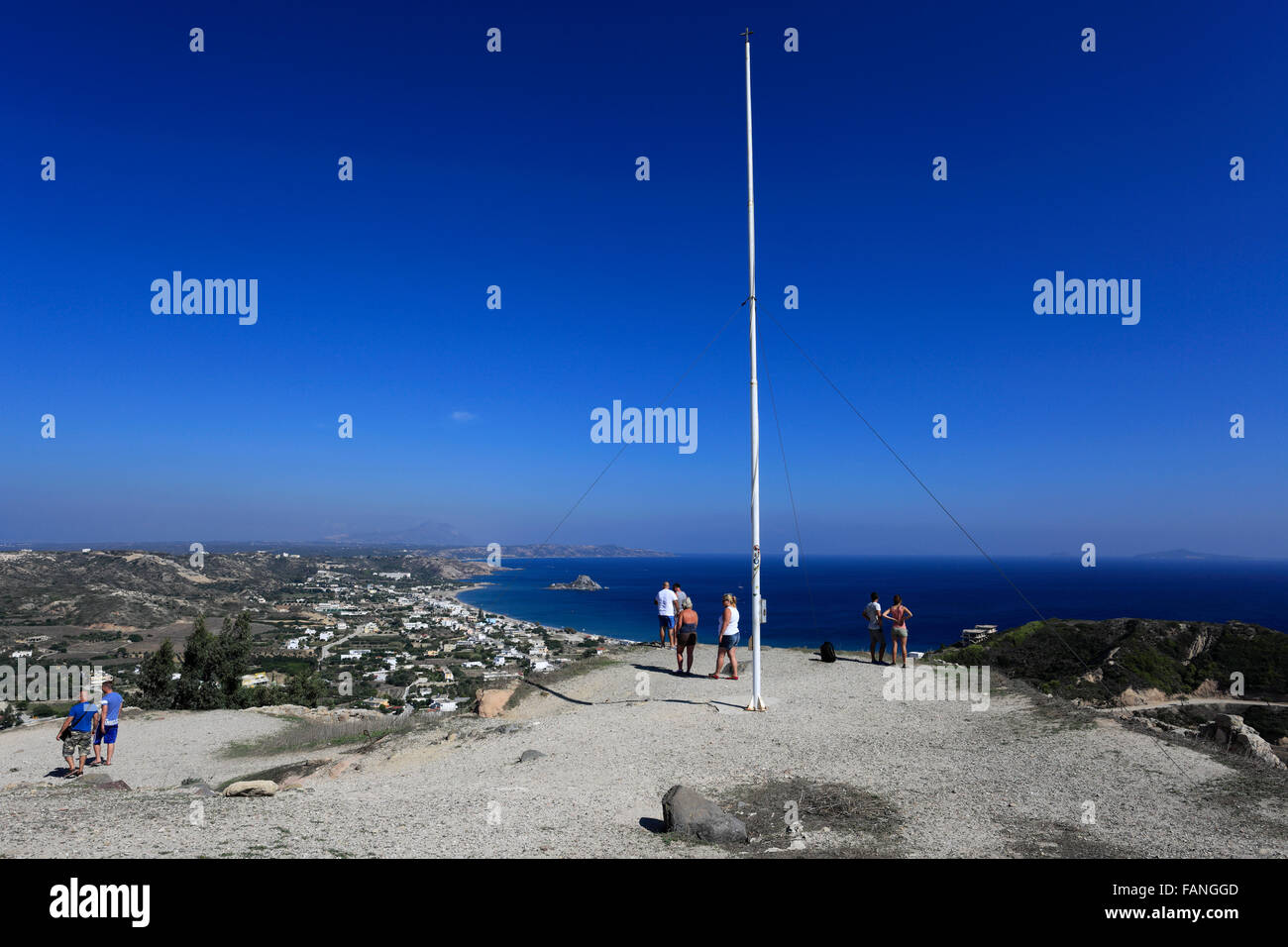 Panoramic view over Kefalos Bay, Kefalos town, Kos Island, Dodecanese group of islands, South Aegean Sea, Greece. Stock Photo
