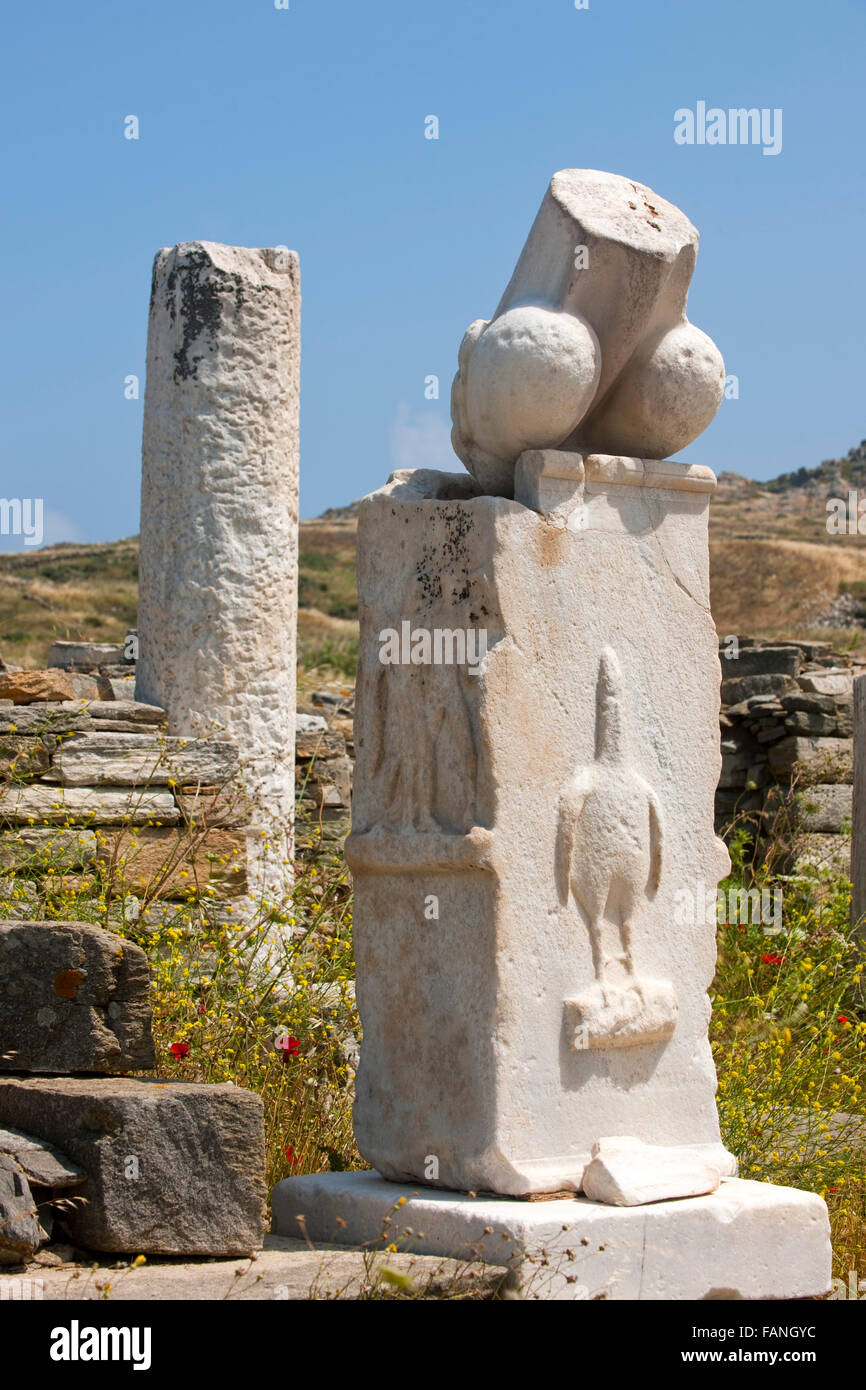 Griechenland, Kykladen, Mykonos, Delos, Kapelle des Dionysos mit