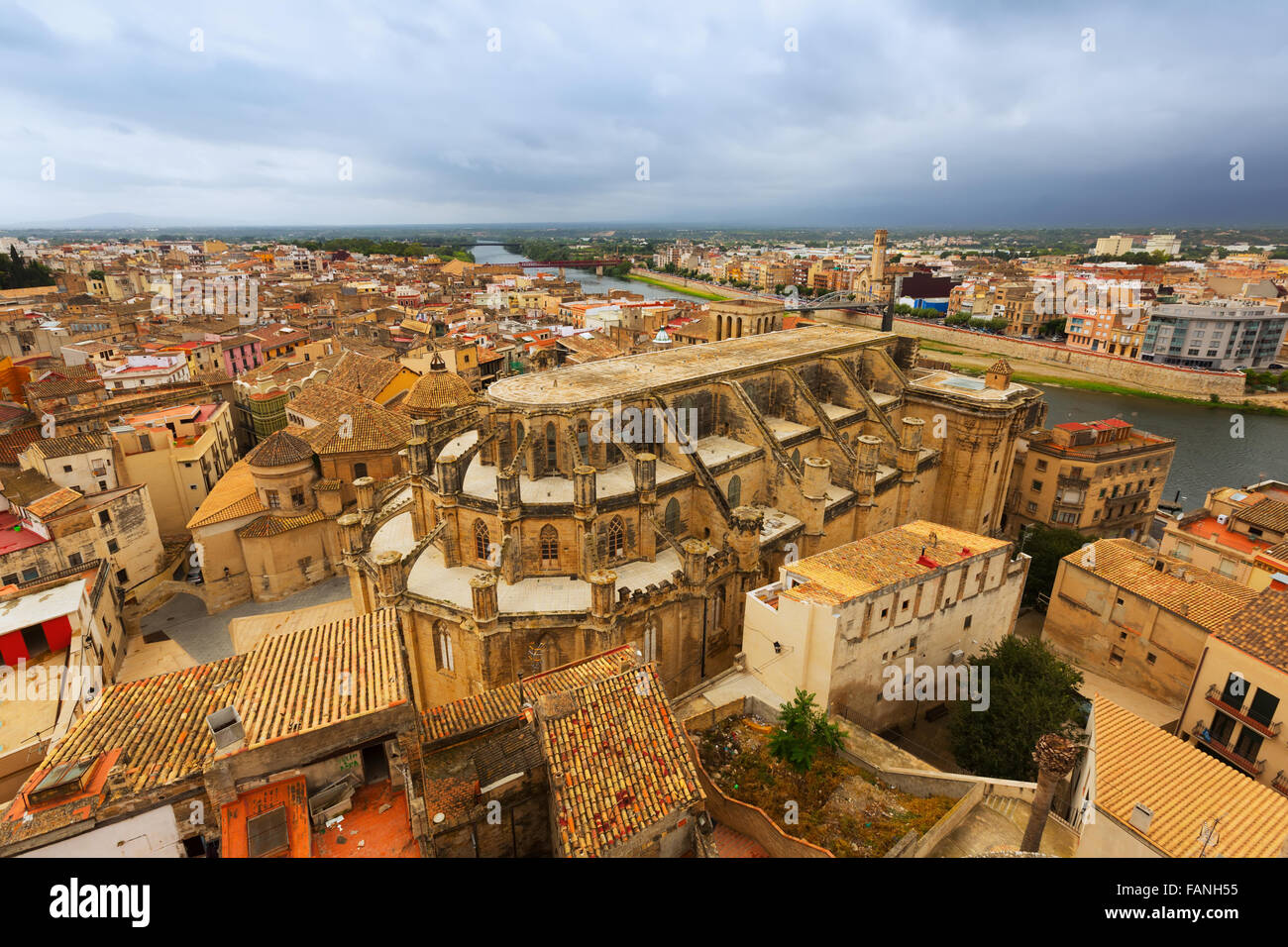 Top view of Tortosa from castle. Spain Stock Photo - Alamy