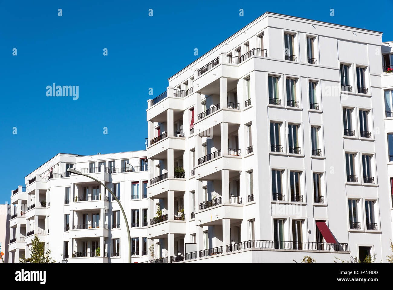 White modern condominiums seen in Berlin, Germany Stock Photo Alamy