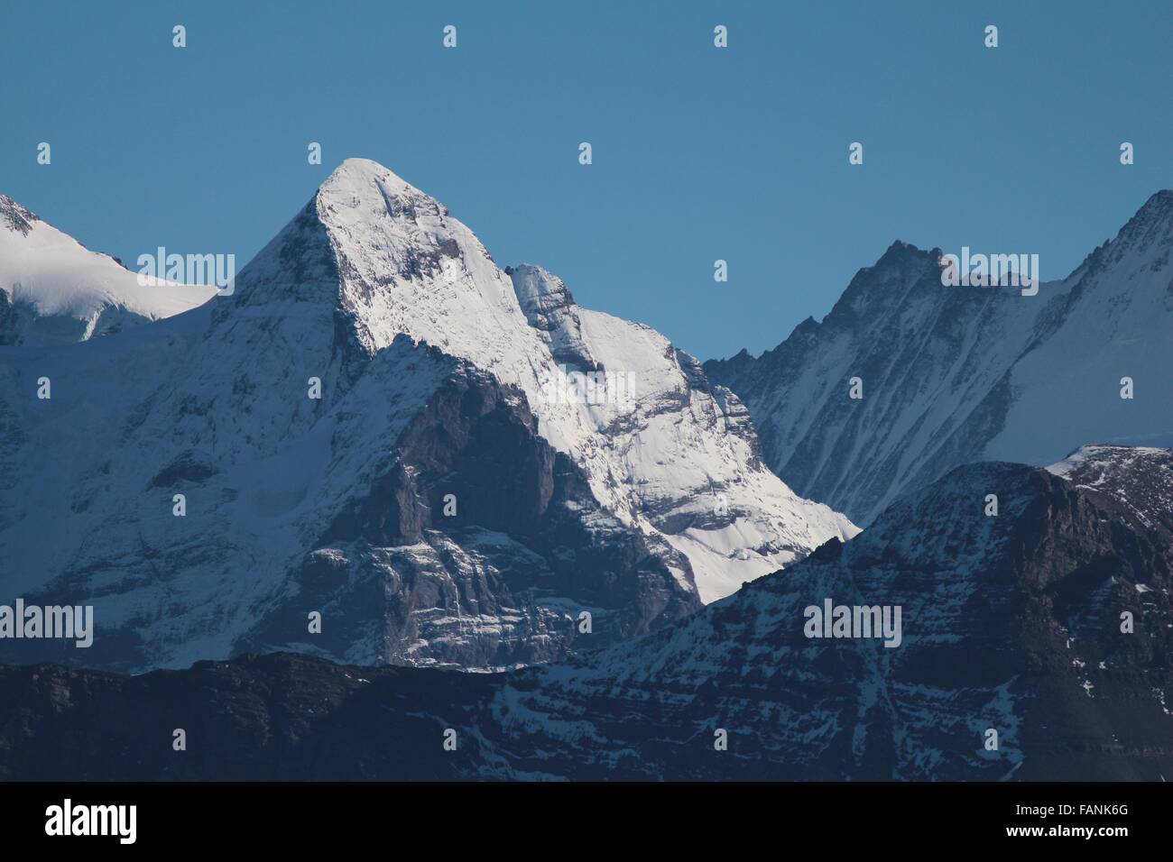 Majestic mountains in the Swiss Alps, view from the Brienzer Rothorn ...