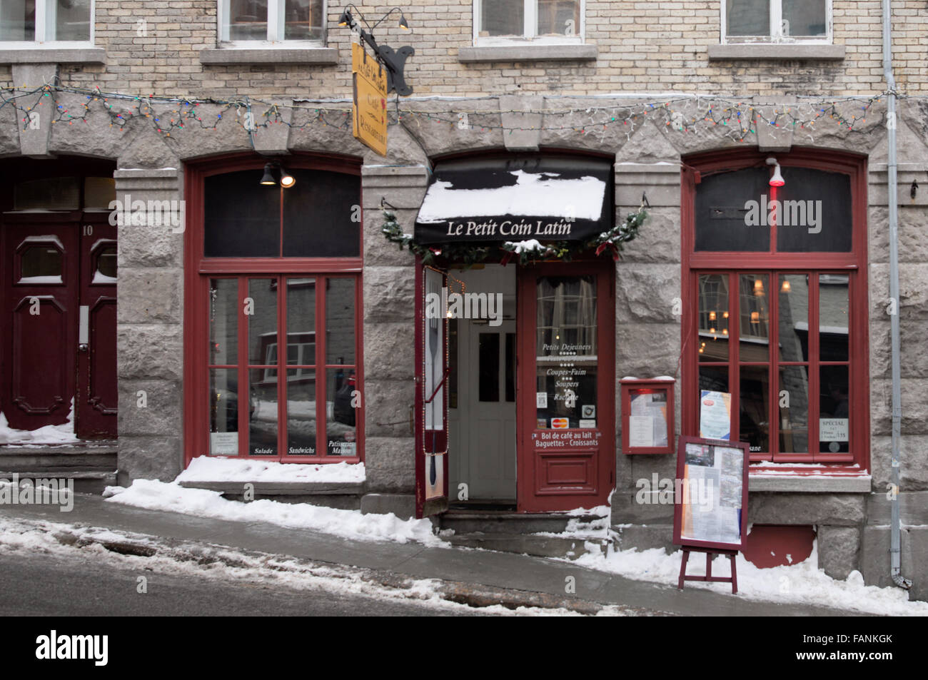 Le Petite Coin Latin, restaurant, bistro and cafe, Quebec City, Quebec, Canada. Stock Photo