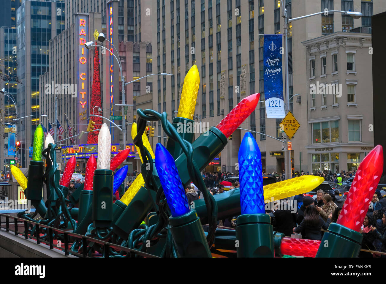 Giant Christmas Light Display, Rockefeller Center, NYC Stock Photo Alamy