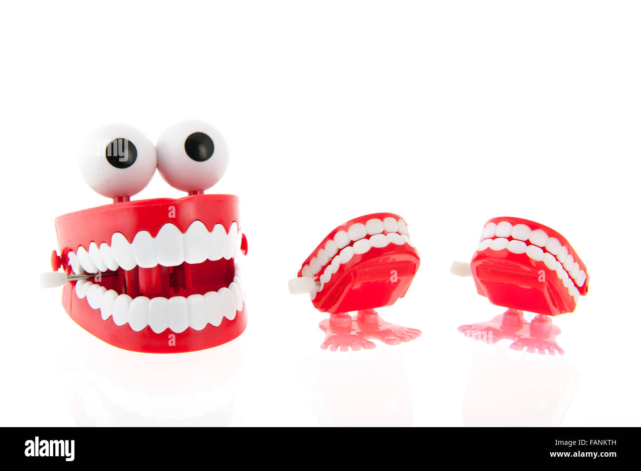 Funny denture with eyes isolated over white background Stock Photo Alamy