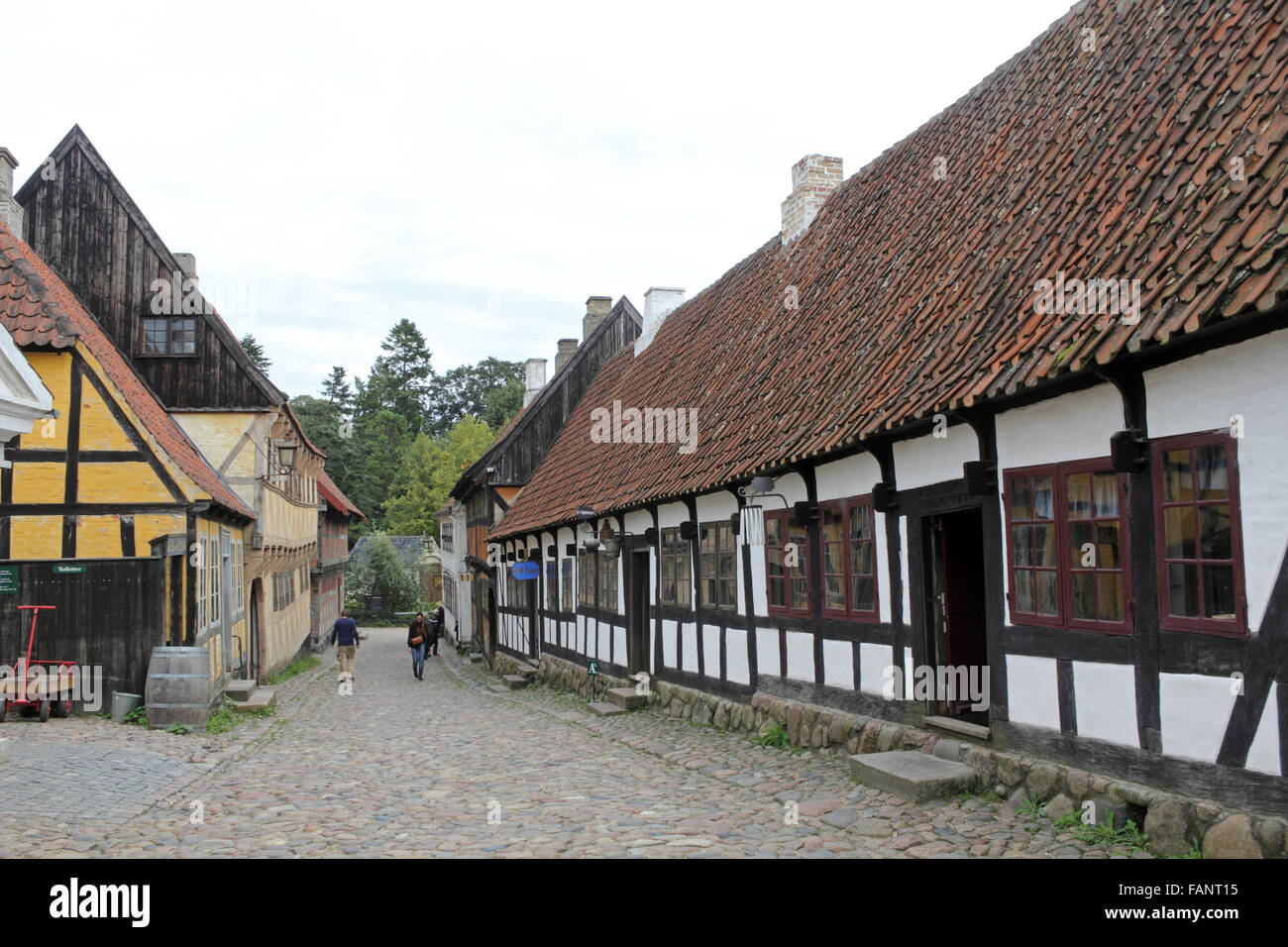 Den Gamle By - The Old Town in Aarhus, Denmark, is an open-air town museum. Stock Photo