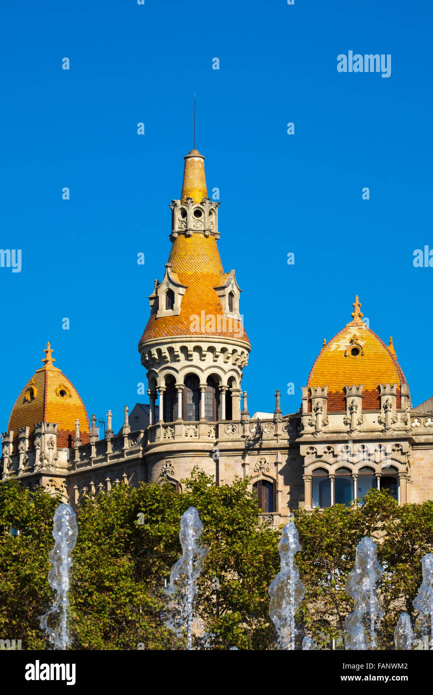 Cases Rocamora, Plaça de Catalunya, Barcelona, Catalonia, Spain Stock