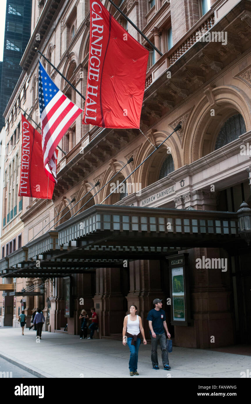 Carnegie Hall in Manhattan in New York City. carnegie hall on corner of