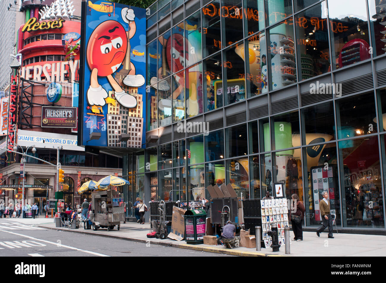 The entrance of the M&M Store at Times Square in NYC, New York, USA