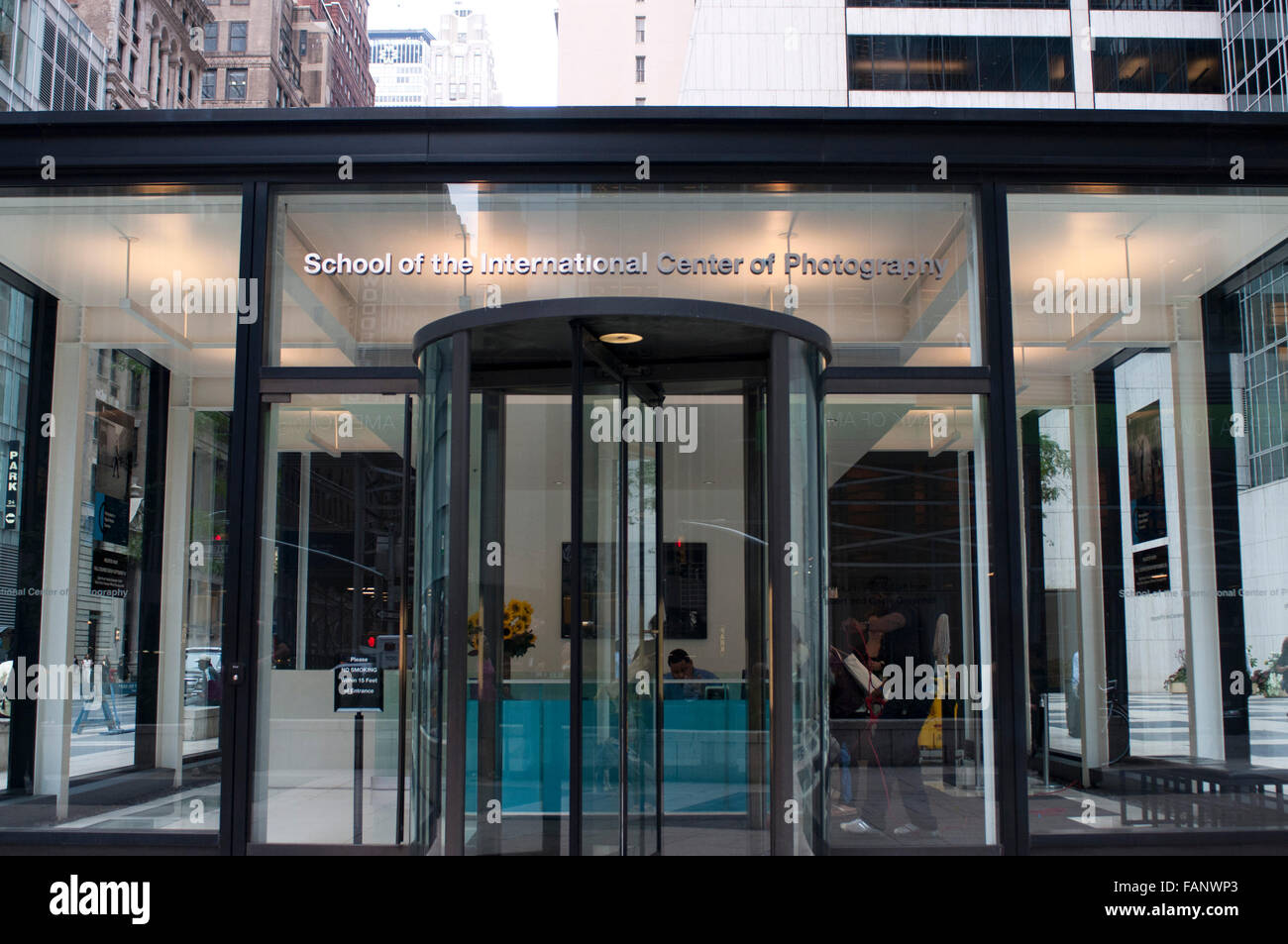 International Center Of Photography Building At Night On The Corner Of 
