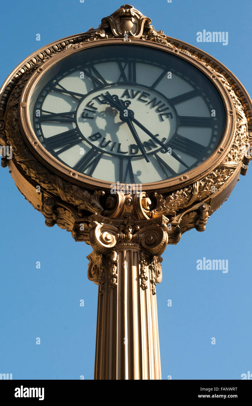 Famous clock in Flatiron district next to Flatiron Building in