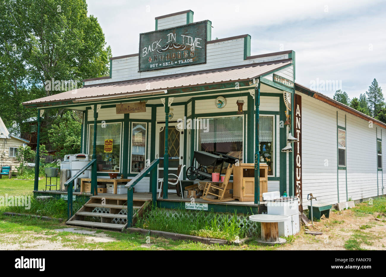 Idaho, Idaho City Historic District, Antique Shop Stock Photo Alamy