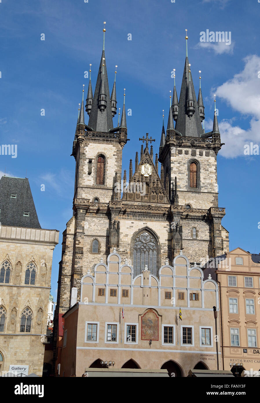 Prague, Church of Our Lady before Tyn, Gothic Stock Photo
