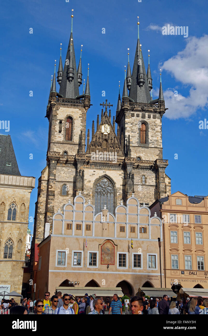 Prague, Church of Our Lady before Tyn, Gothic Stock Photo