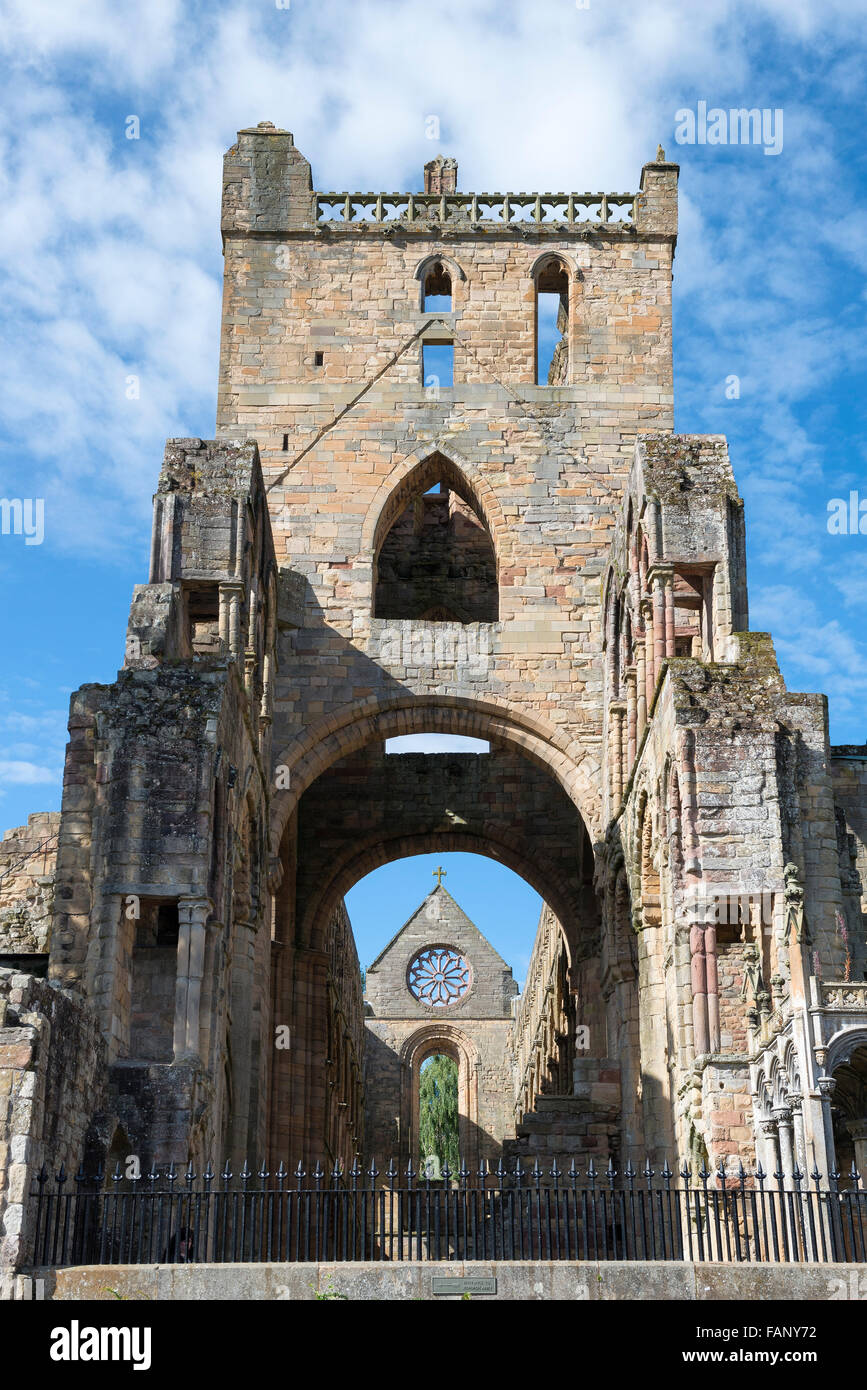 Ruins of the Augustinian monastery Jedburgh Abbey, 12th century, Jedburgh, Scottish Borders, Scotland, United Kingdom Stock Photo