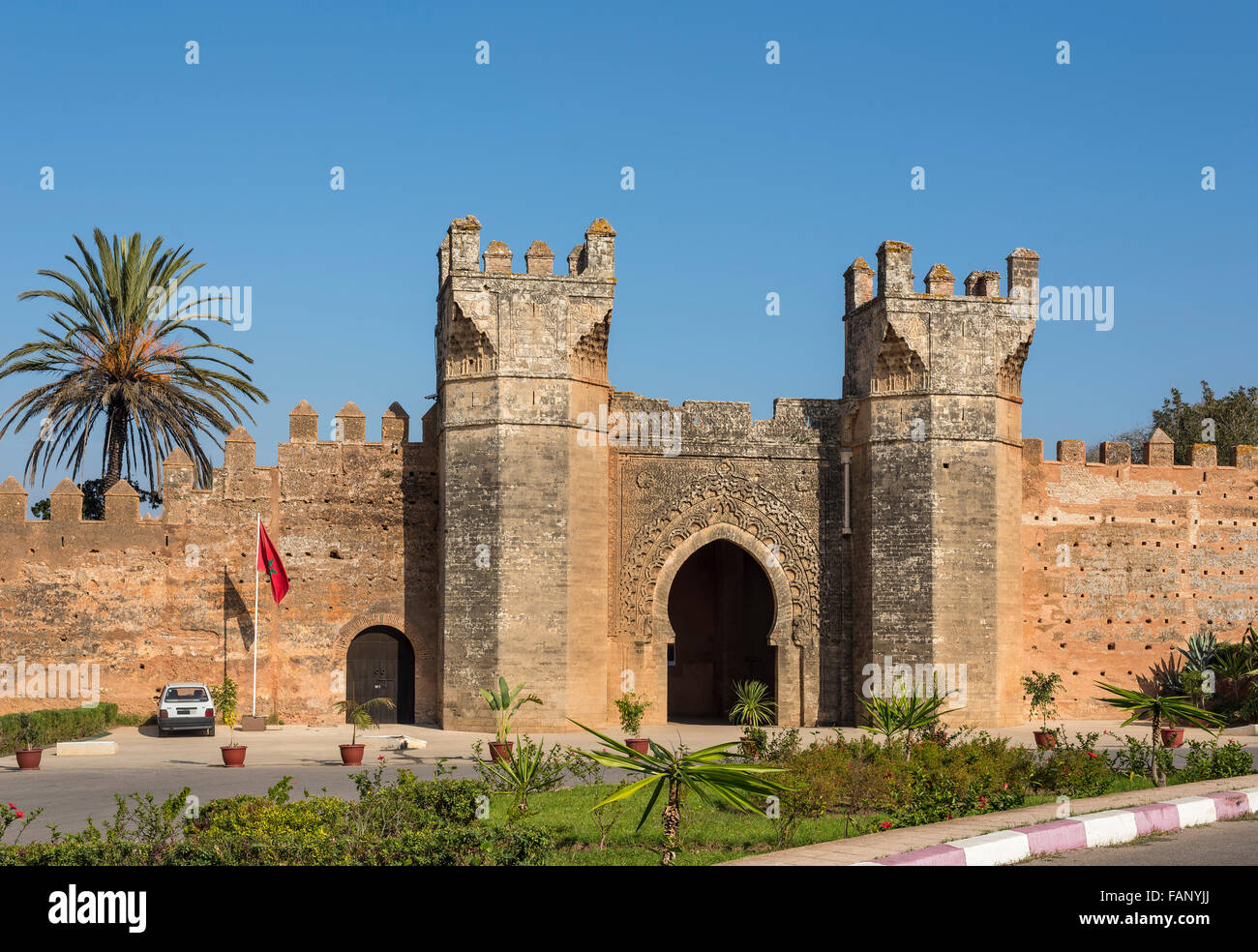 Main gate of Chellah necropolis. Chellah or Sala Colonia is the necropolis of Rabat. Morocco. North Africa. Stock Photo