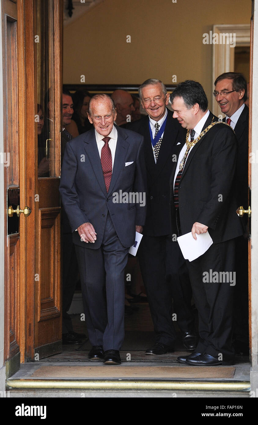Prince Philip, Duke of Edinburgh at the Royal Society in Edinburgh, Scotland on 12 August 2013. Stock Photo