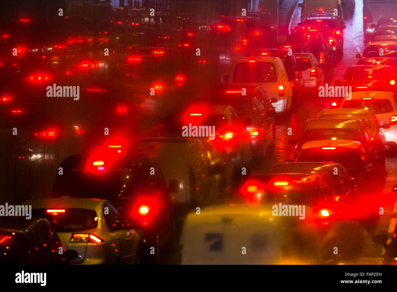 traffic jum at rush hour in Paris Stock Photo