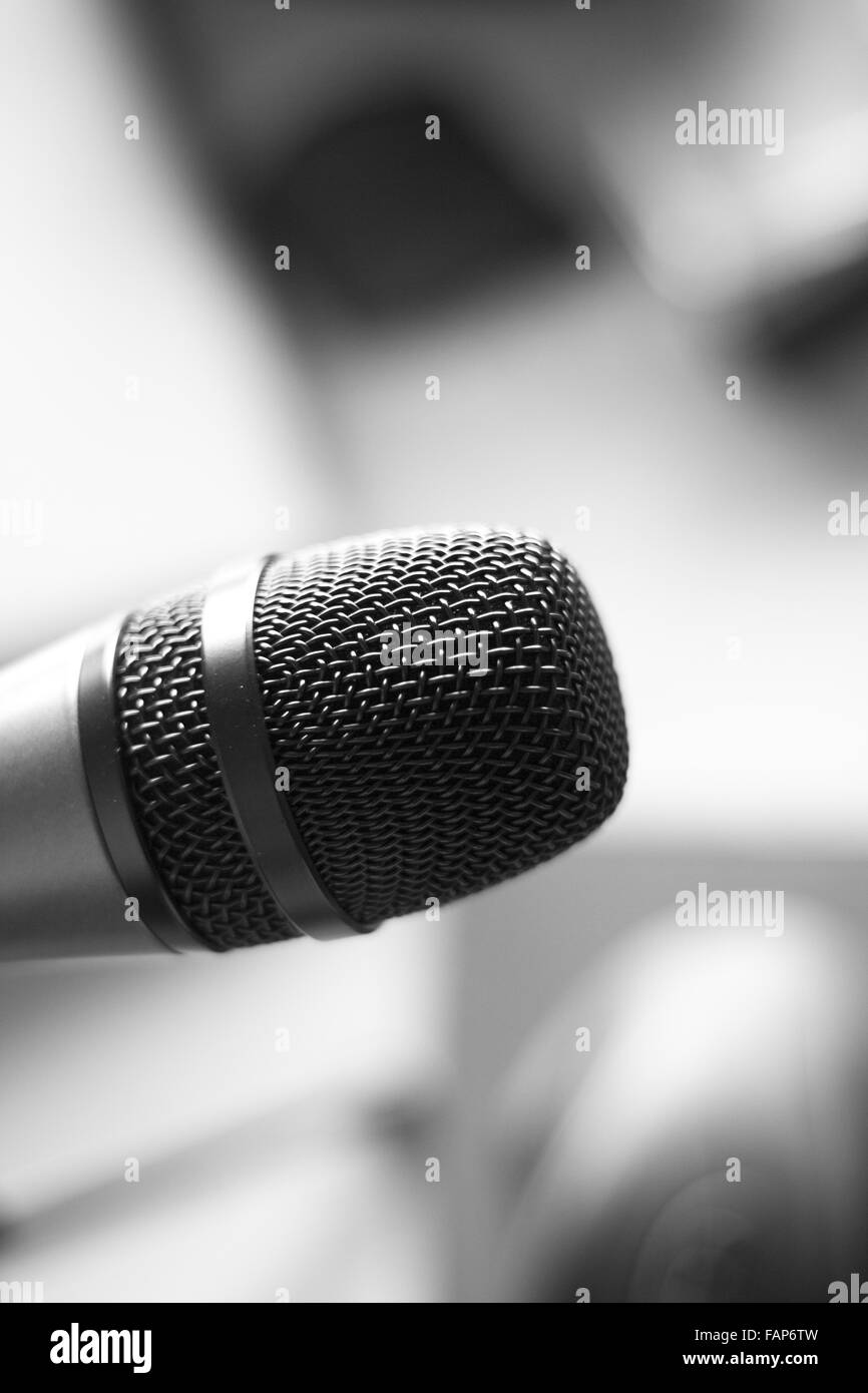 Hand held mic Black and White Stock Photos & Images - Alamy