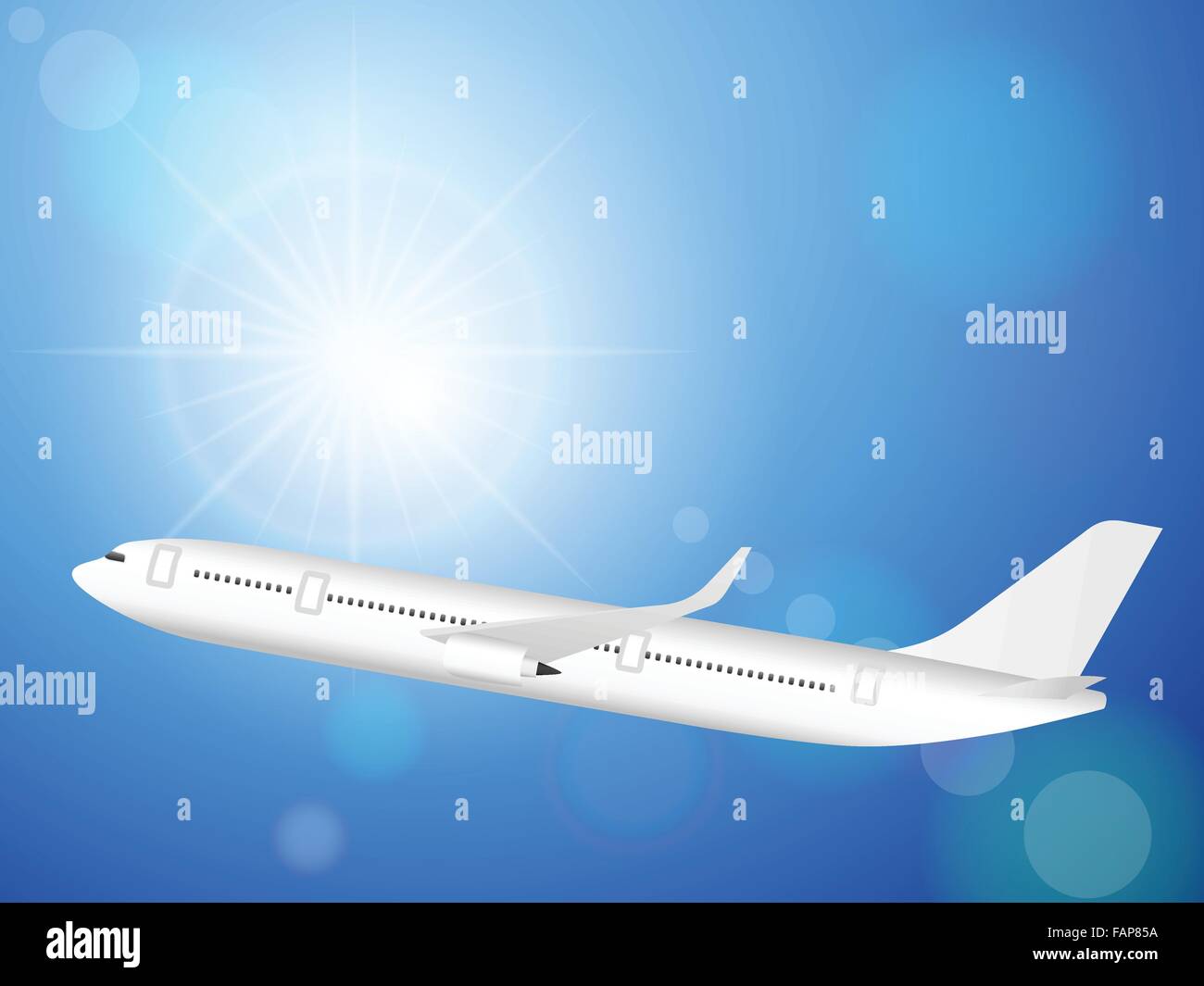 Airplane flying in the sky. Vector illustration Stock Vector Image ...