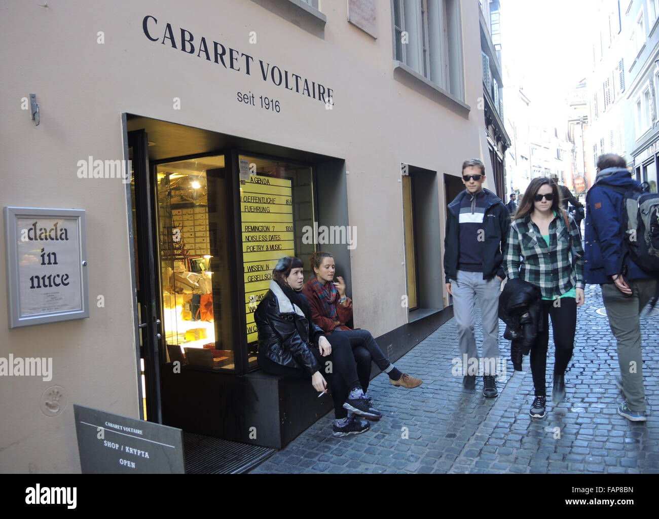 Zurich, Switzerland. 06th Nov, 2015. Exterior view of Cabaret Voltaire