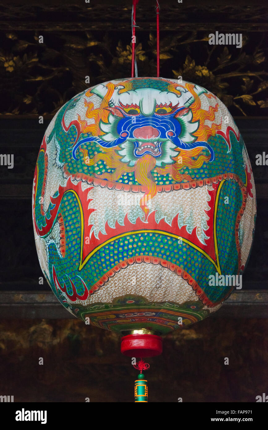 Lantern in Tachia Chelan Temple dedicated to Matsu, Taichung, Taiwan Stock Photo