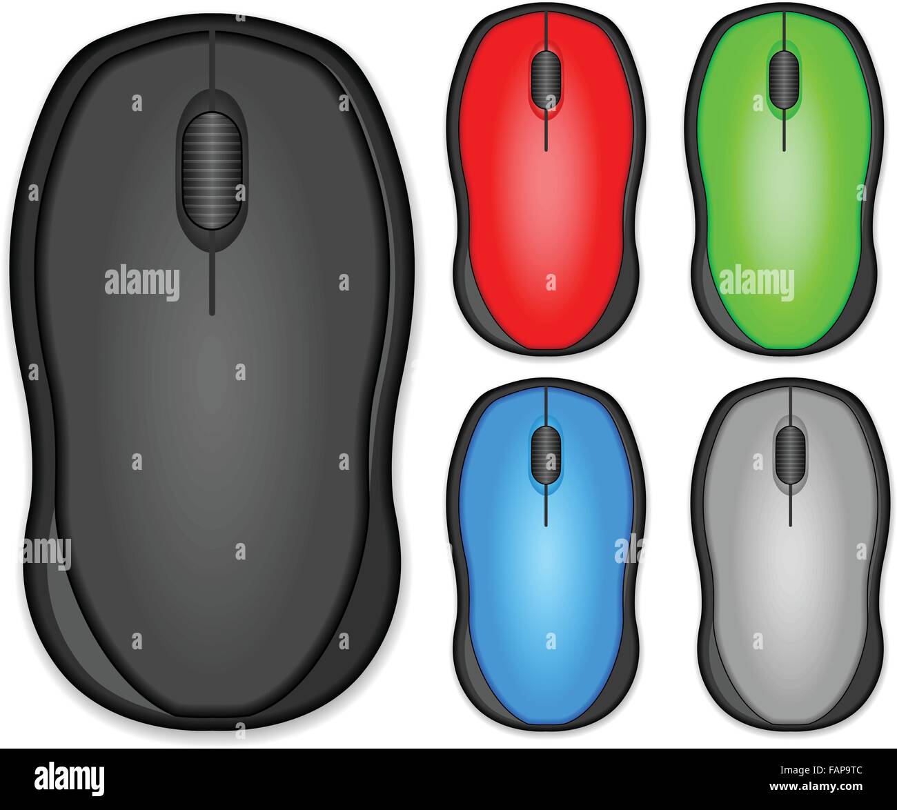 Computer mouse set on white background. Vector illustration Stock ...