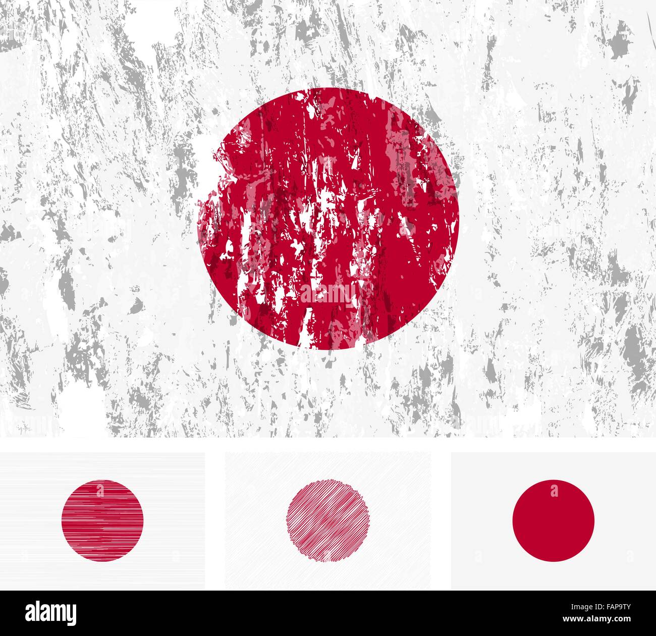 Japan grunge flag set on a white background. Vector illustration Stock ...