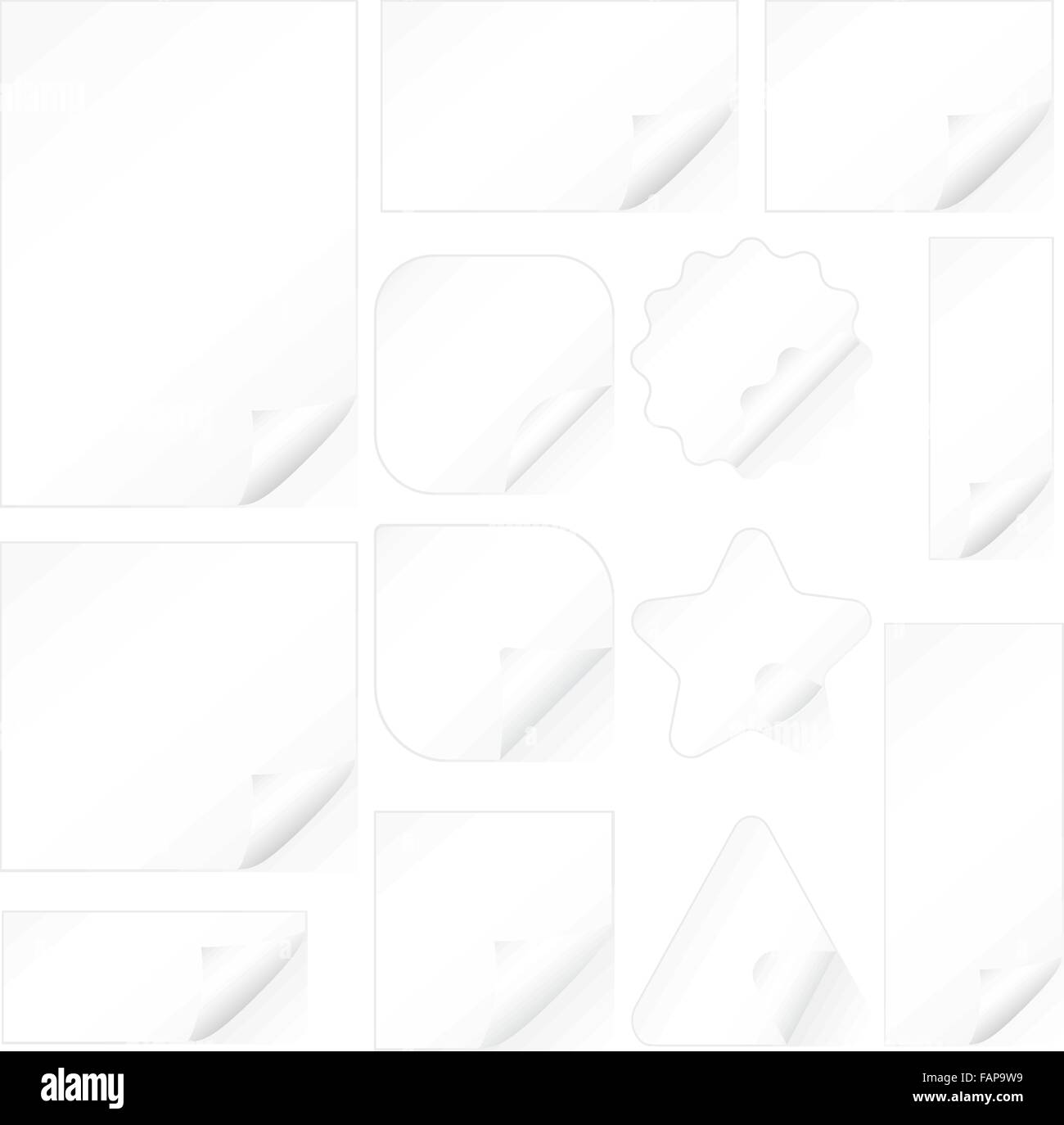 Different shape white corner page. Vector illustration Stock Vector