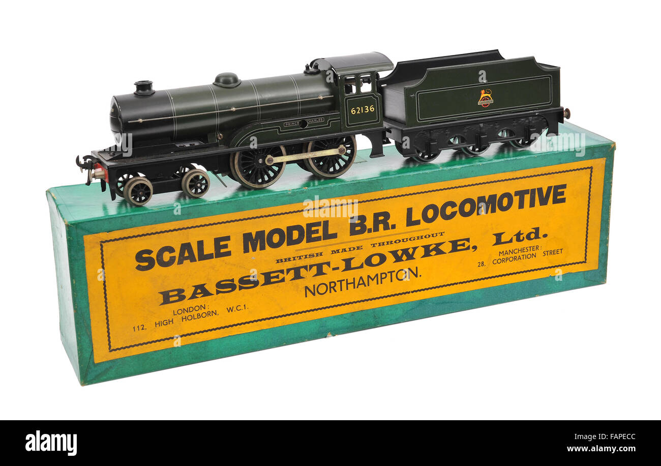 Bassett-Lowke Scale Model British Rail Steam Locomotive 'Prince Charles'. Stock Photo