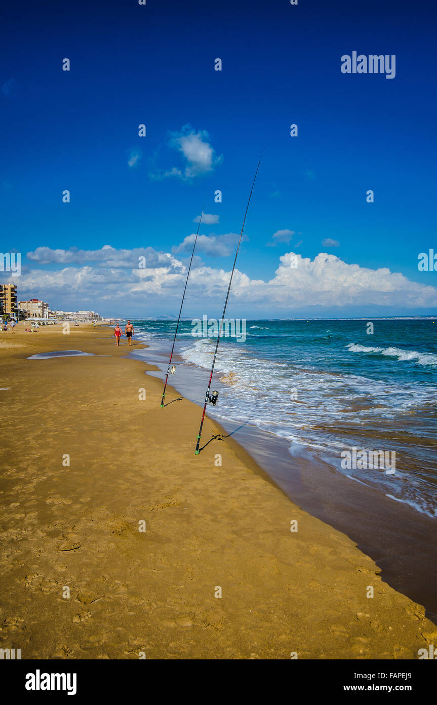 Guardamar del Segura or briefly Guardamar is a municipality of the province of Alicante,Spain. The beach is popular Stock Photo