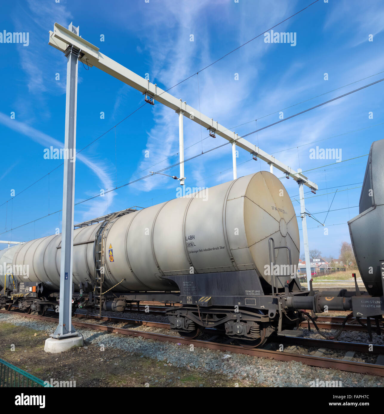 train waggon for liquids like petrol or oil Stock Photo