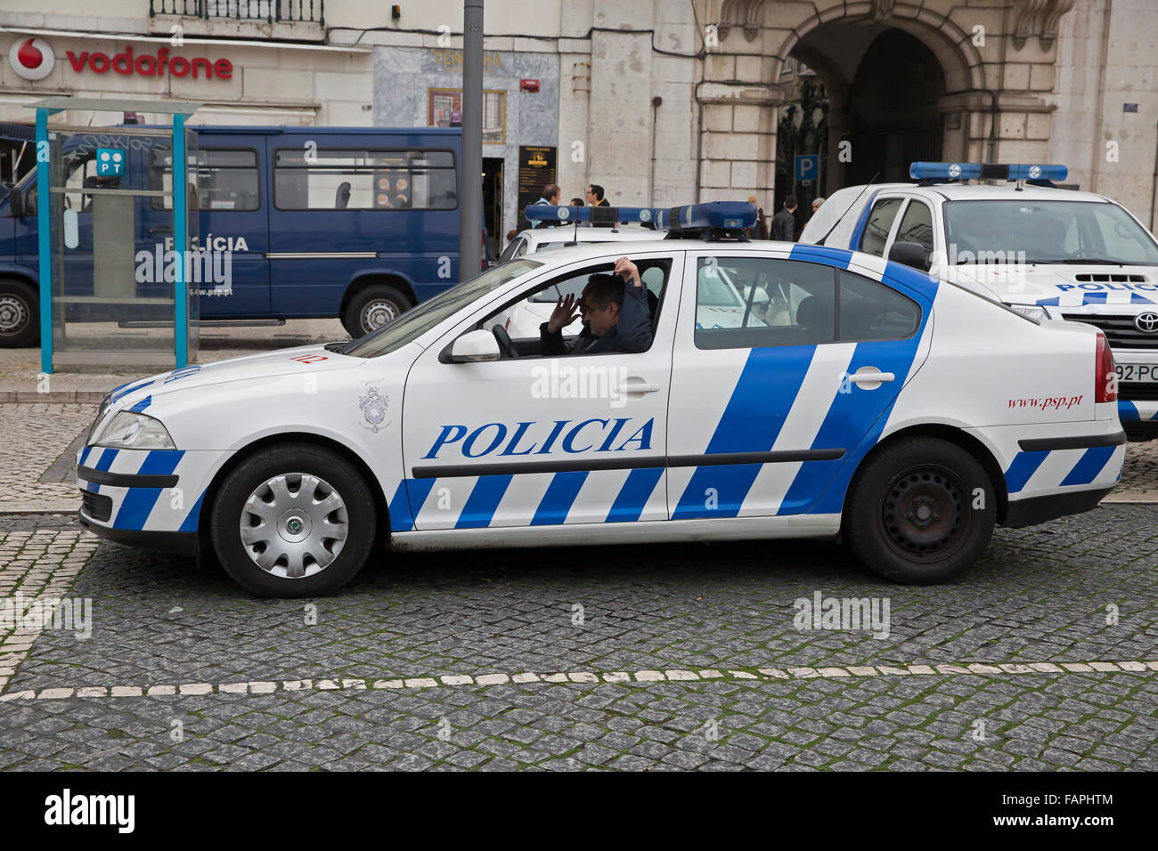 Police Car in Lisbon Portugal Stock Photo Alamy