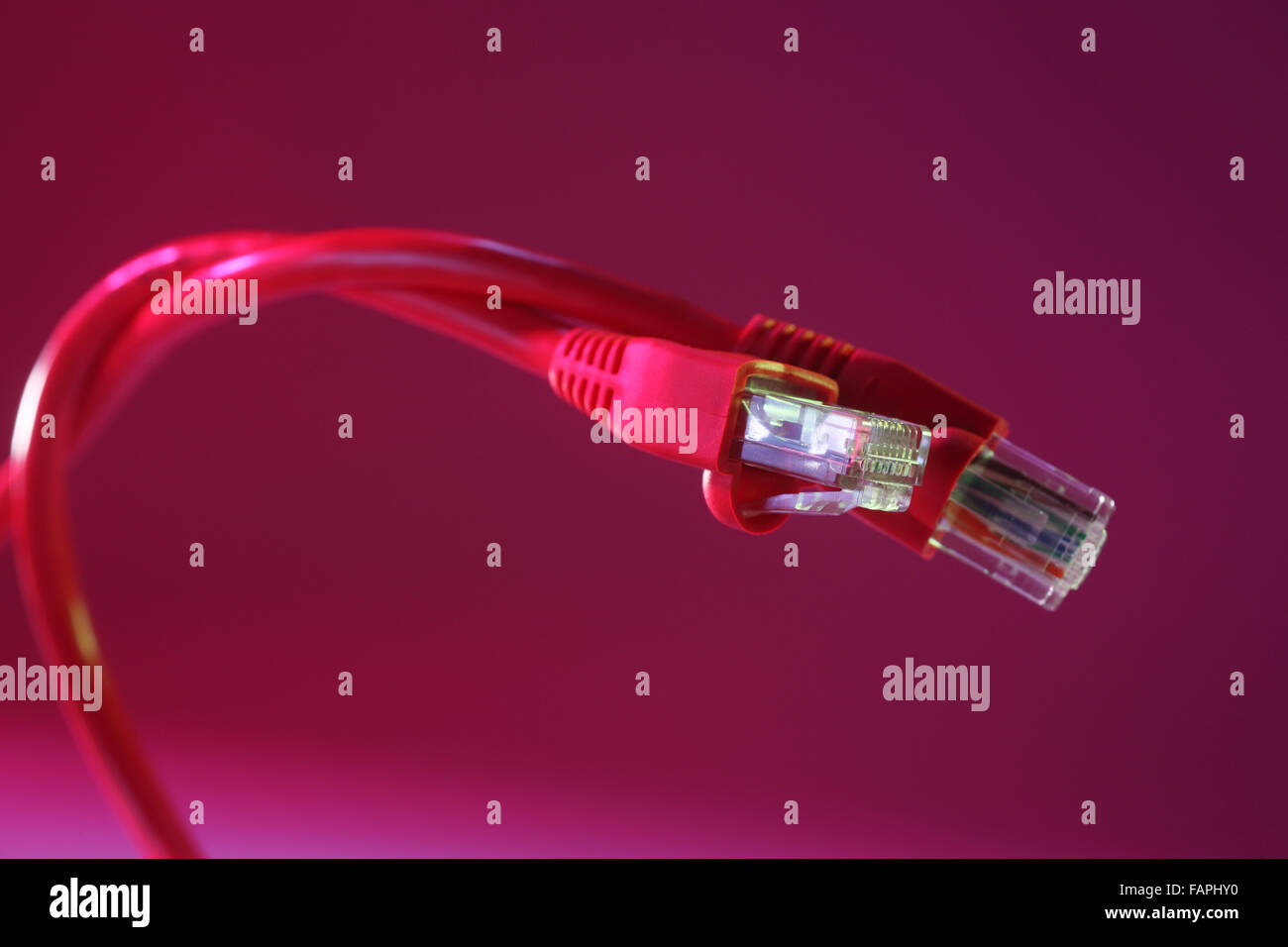 Closeup of computer modem cable Stock Photo Alamy