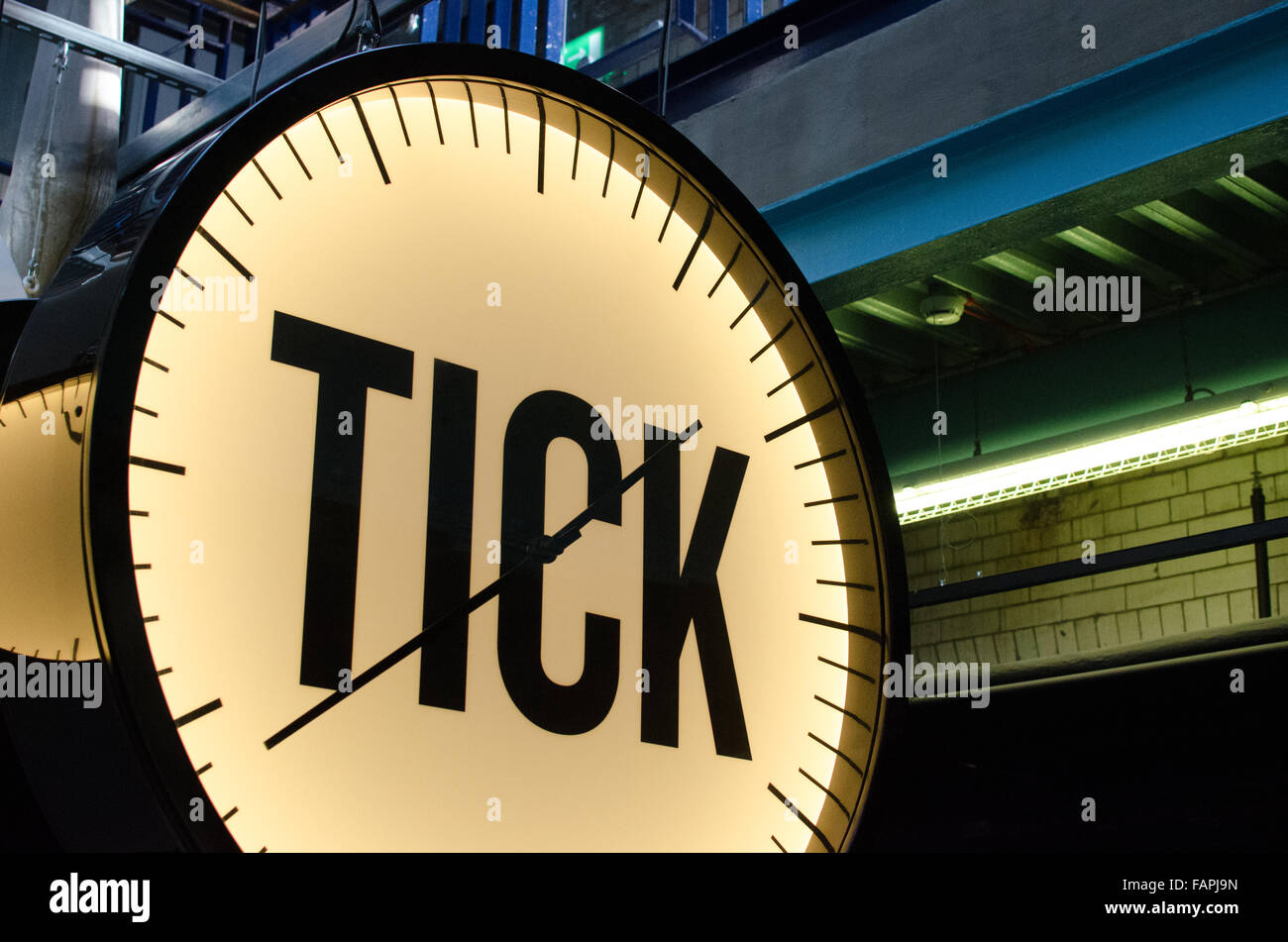 Guinness Storehouse Clock - Tick Advert Stock Photo - Alamy