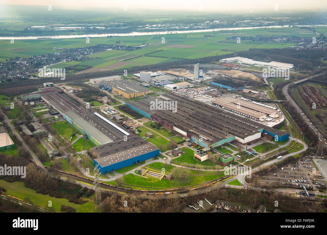 Aerial view, ThyssenKrupp Steel, Ingelheim, Ingelheim DPD Depot