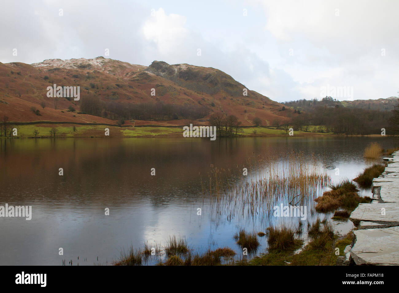 Rydal Water in winter Stock Photo