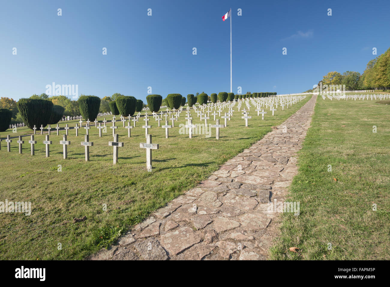 Overview of the Vieil Armand war cemetery Stock Photo
