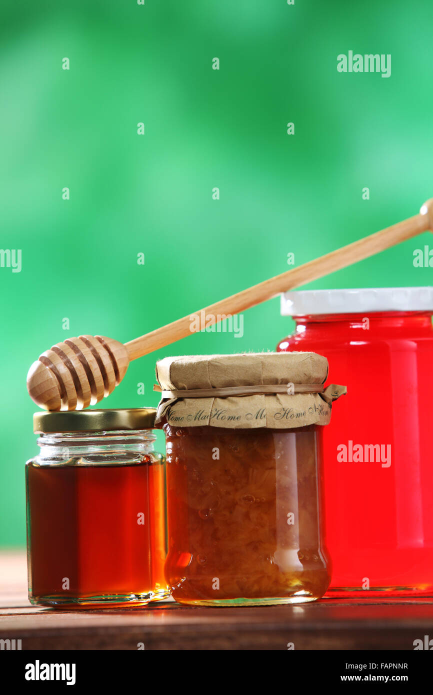 honey and jam in a roll Stock Photo Alamy