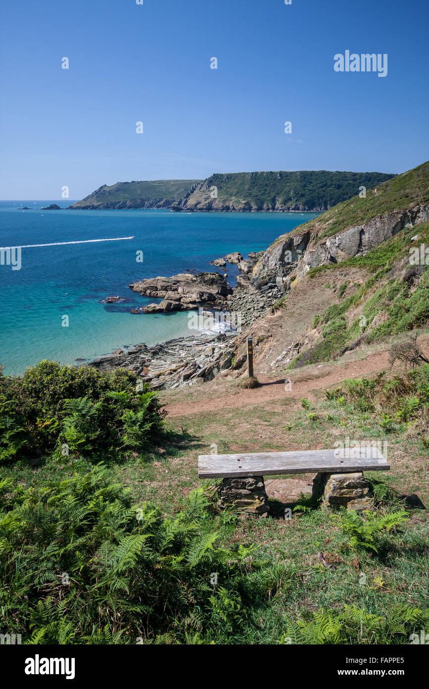 Devon Coast View looking towards opening to Salcombe Estuary Stock ...