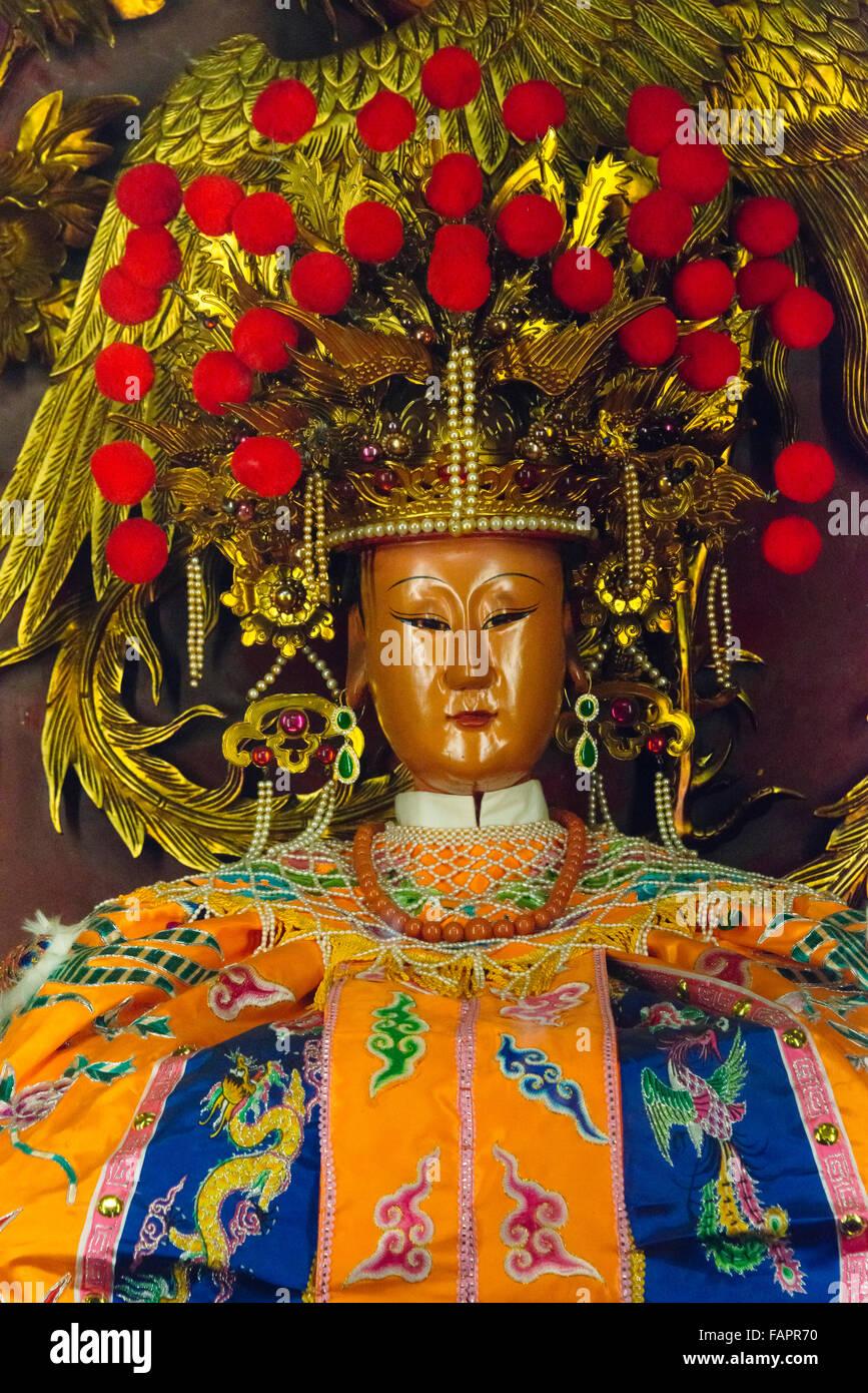 Statue of Matsu in Tachia Chelan Temple dedicated to Matsu, Taichung, Taiwan Stock Photo