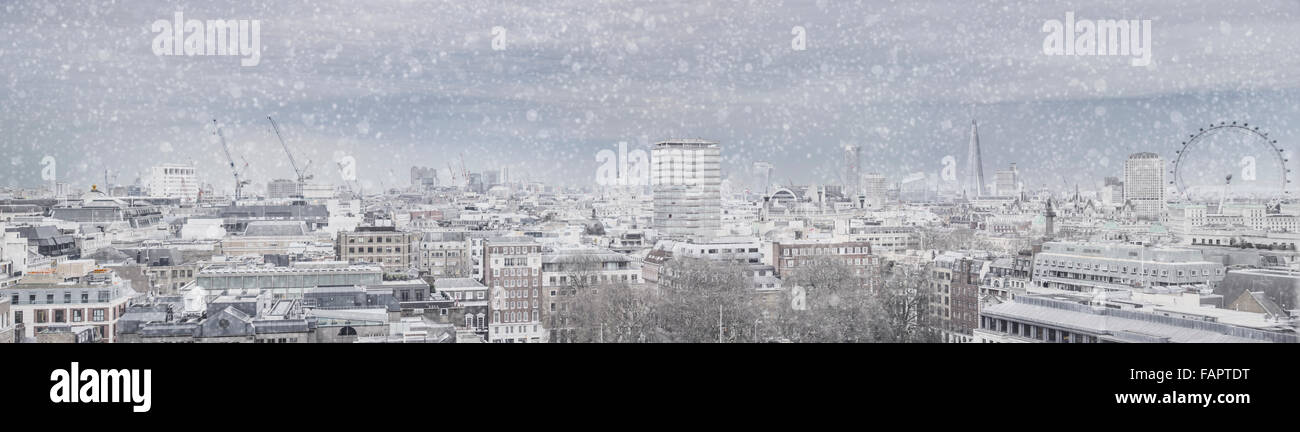 A snow scene in central london Stock Photo