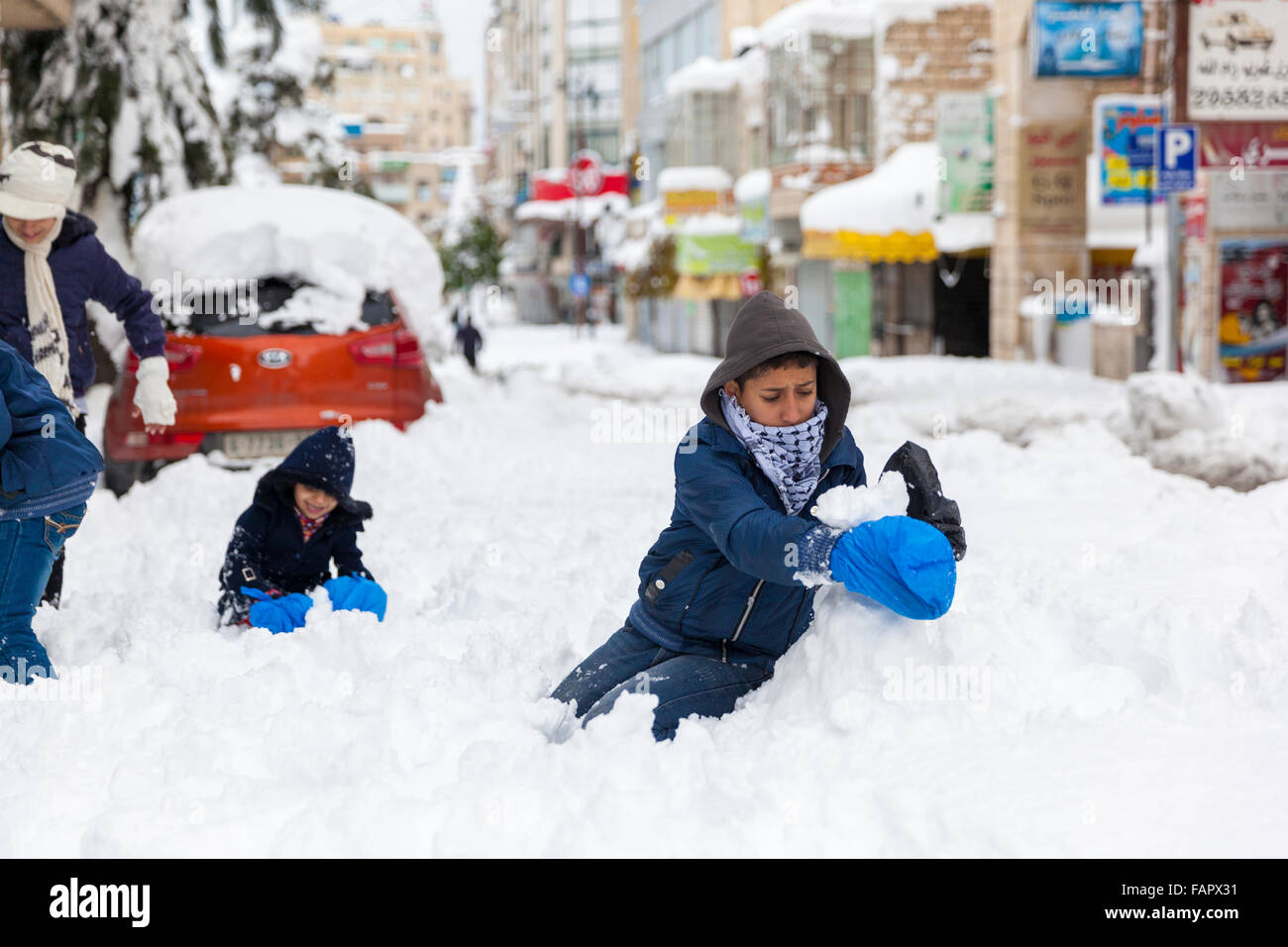 Record snow in Palestine Stock Photo Alamy