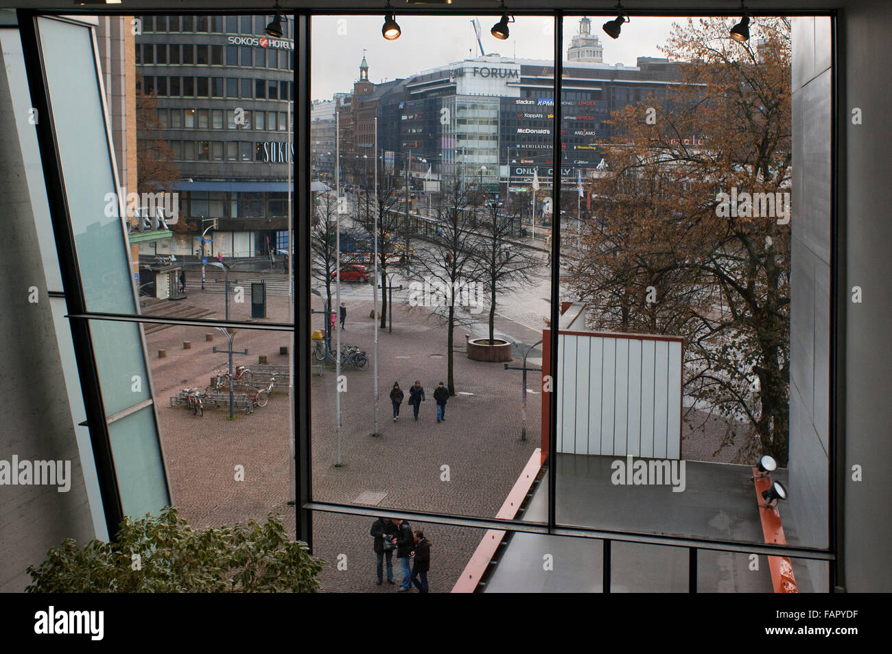 Sokos Hotel from the Kiasma Museum of Contemporary Art, Helsinki, Finland. Kiasma (built 1993-1998) is a contemporary art museum Stock Photo