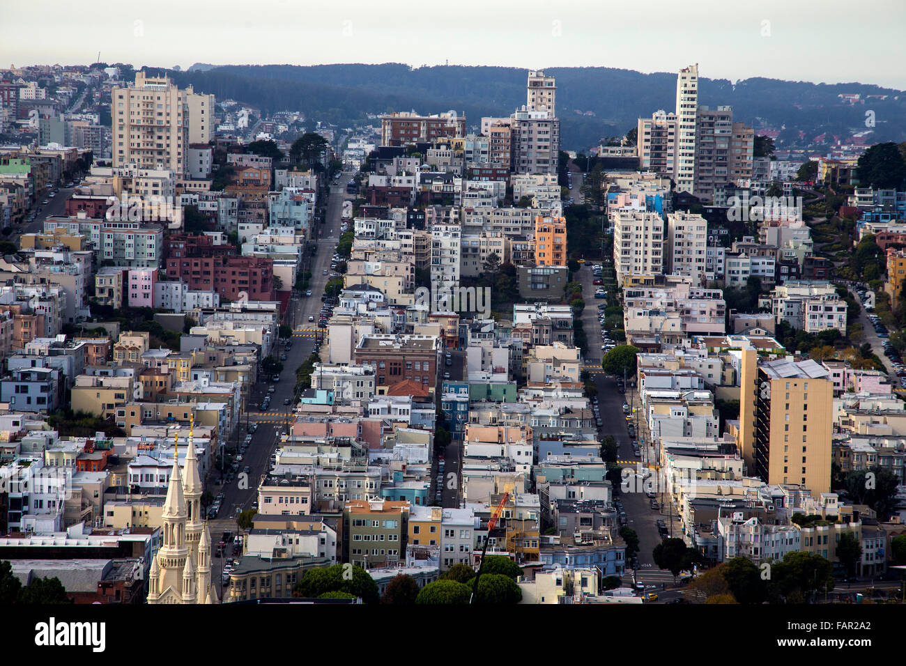 A view of San Francisco from Coit Tower Stock Photo