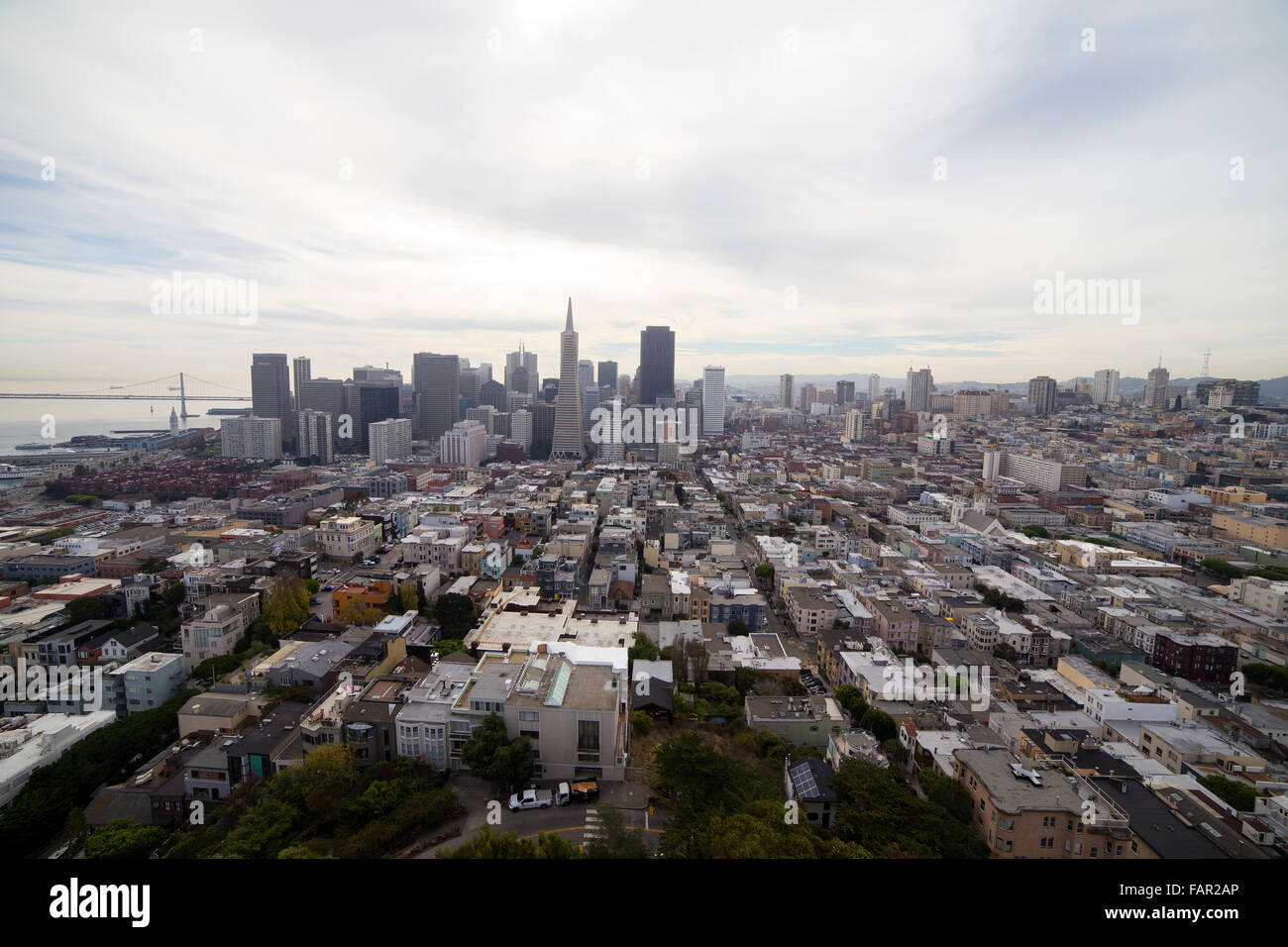 A view of San Francisco from Coit Tower Stock Photo