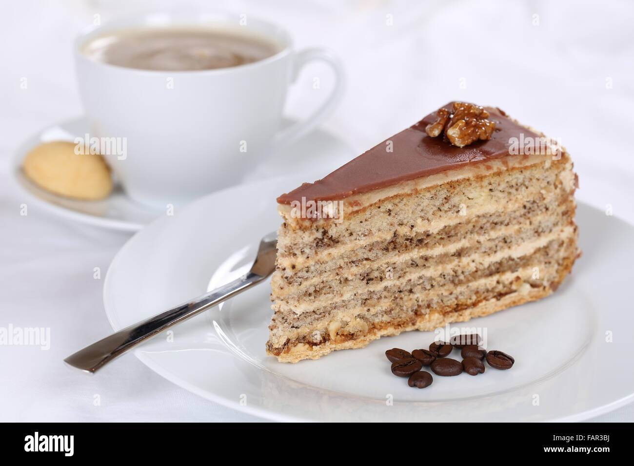 Coffee and cake tart dessert sweet pastry Stock Photo
