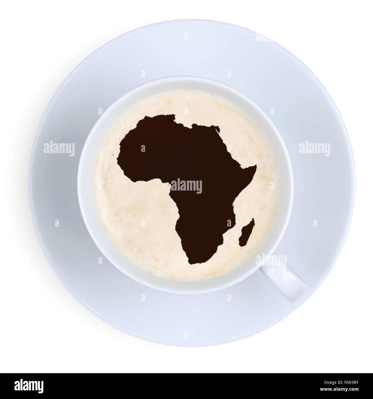 Coffee from Africa map in cup isolated on a white background Stock Photo Alamy